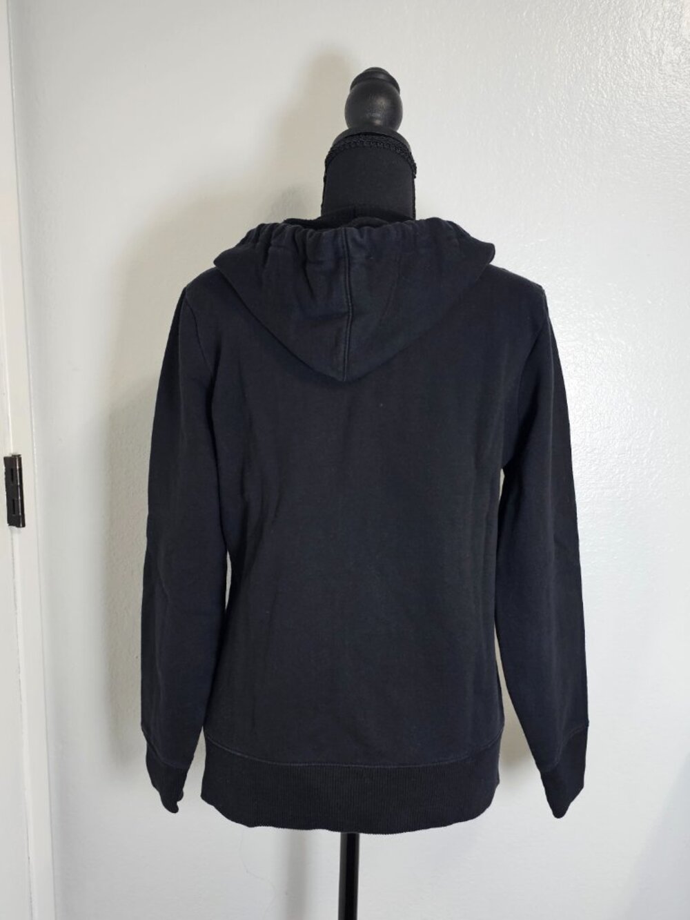 Old Navy Black Women's Full Zip Hoodie w/ Rhinestones Sweatshirt - Size Medium - Picture 3 of 7